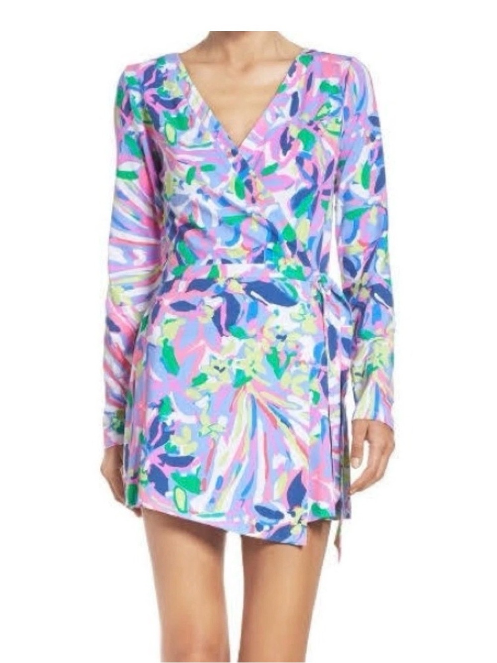 Lilly Pulitzer Tiki Wrap Romper Havin a Blast Floral size small